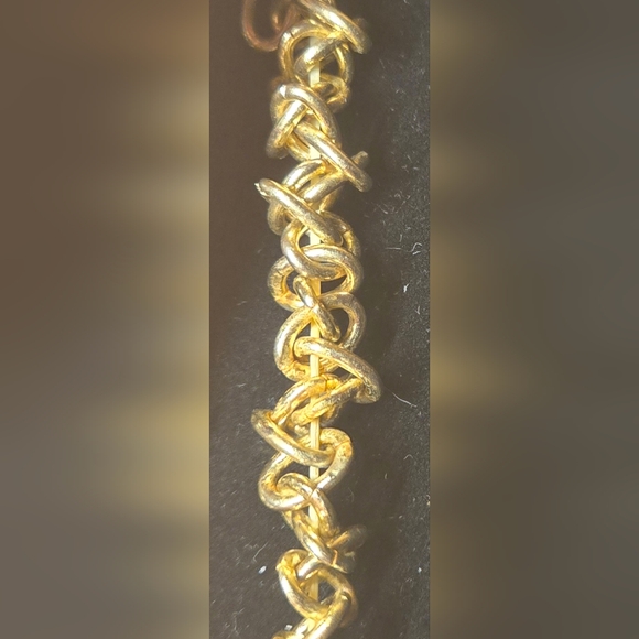 Gold Color Bracelet w/ Purple Charms - Picture 4 of 4